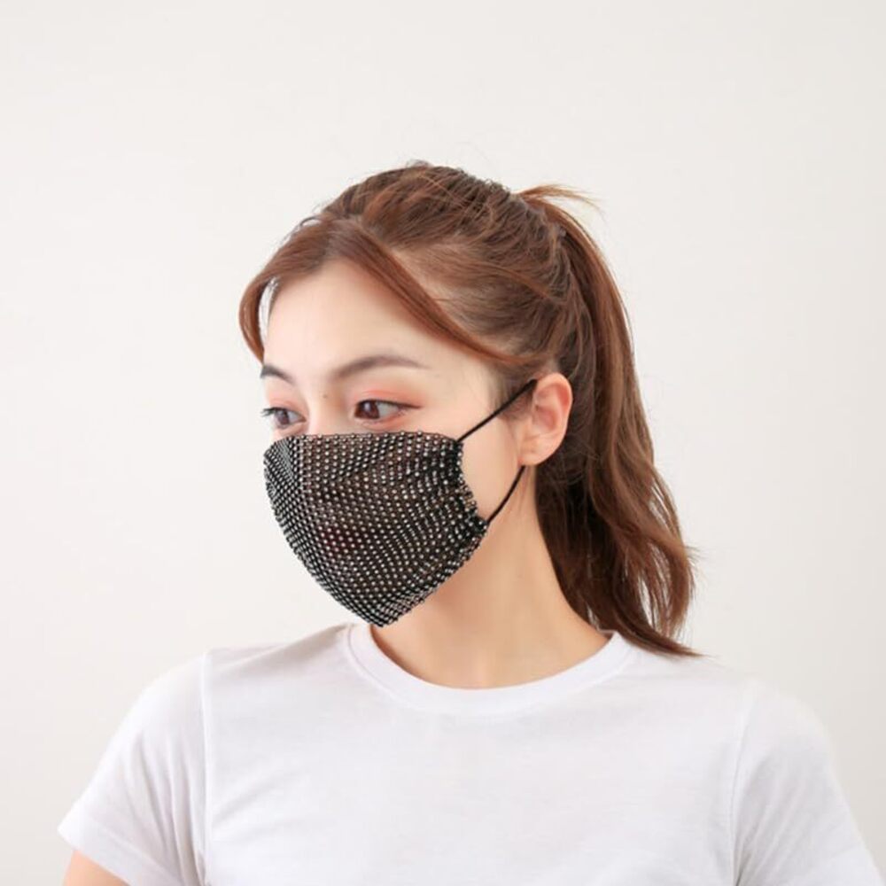 9789 1pc Novelty Fishnet Rhinestone Mask Mask Modeling Face Rhinestones - Picture 9 of 9